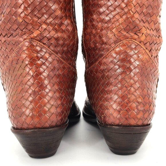 Vintage Cole Haan Cowgirl Boots Women size 8B Woven Cowgirl Cowboy Western Boots - Picture 12 of 15